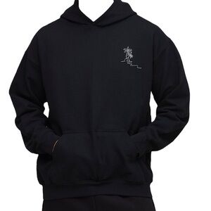 Black Hoodie with Embroidered Design